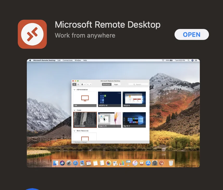 Подключение MS RDP windows в MacOS